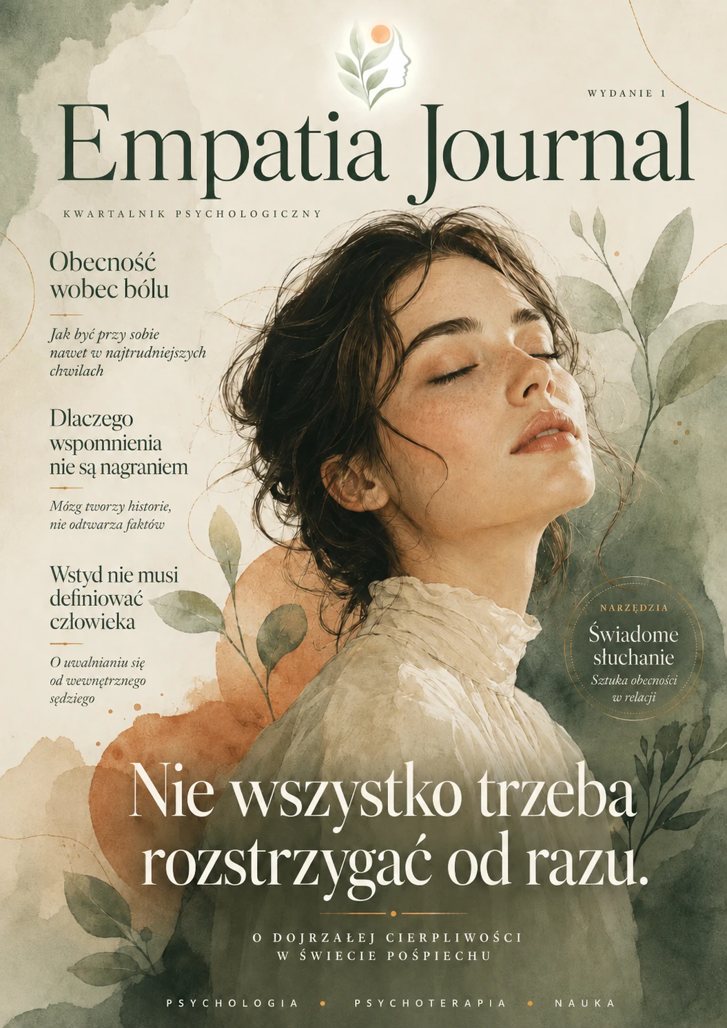 Okładka pierwszego wydania Empatia Journal: Nie wszystko trzeba rozstrzygać od razu